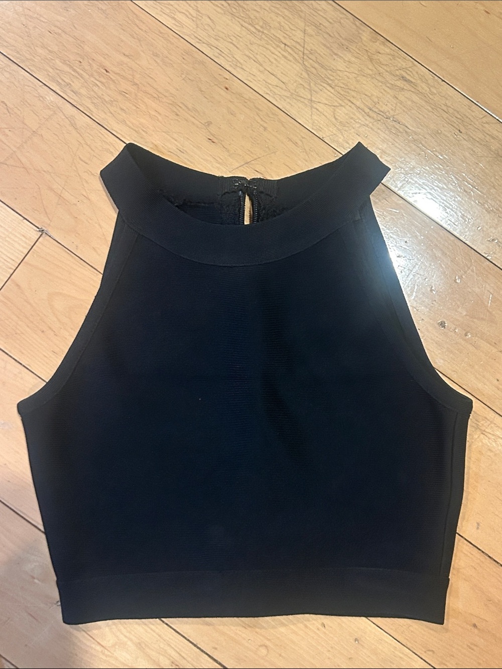 ANGL Black High-Neck Crop Top